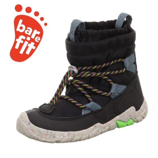 Dětské zimní boty barefit TRACE Black/Blue Gore-TEX