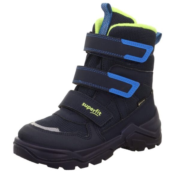 Dětské zimní boty barefit SNOW MAX Blue/Yellow Gore-Tex